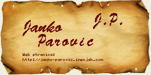 Janko Parović vizit kartica